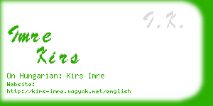 imre kirs business card